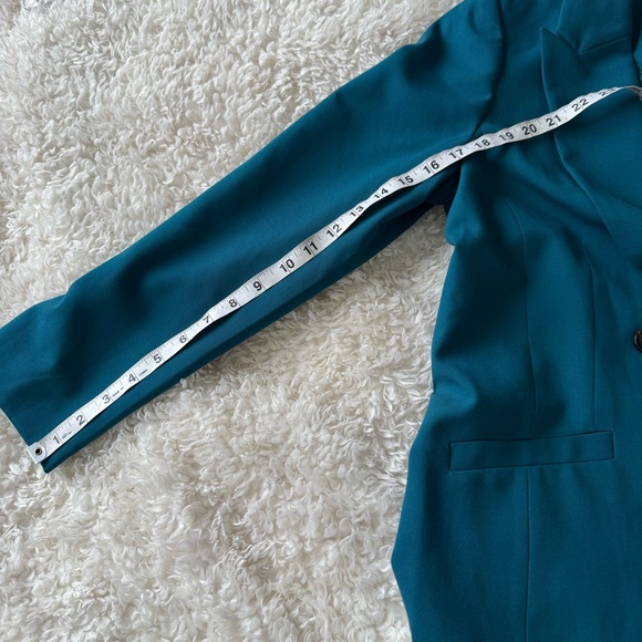 Talbots City Twill Open Front Blazer in Dark Teal. Size 10P Work Career Casual - Picture 10 of 15